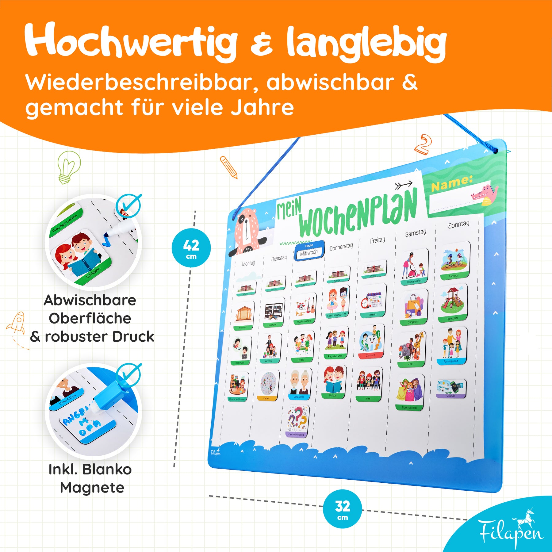 Filapen Schulstart-Bundle – Magische Lernhefte + Gefühlskarten + Wochenplaner