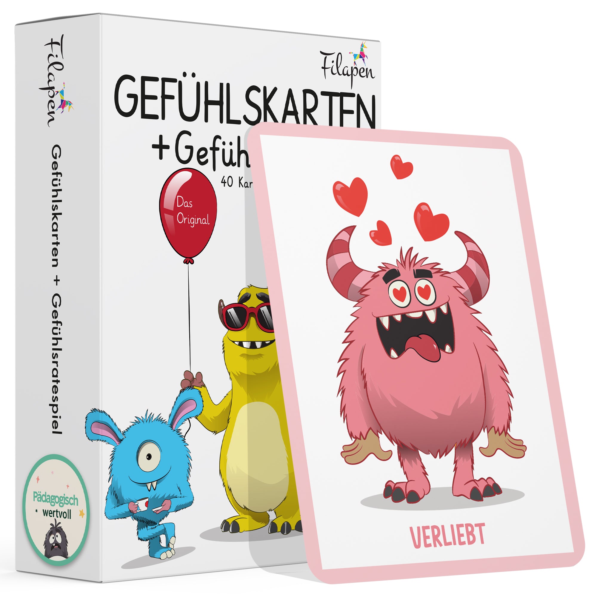 Filapen - Gefühlskarten für Kinder 40 stk. Inkl. Gefühlsratespiel