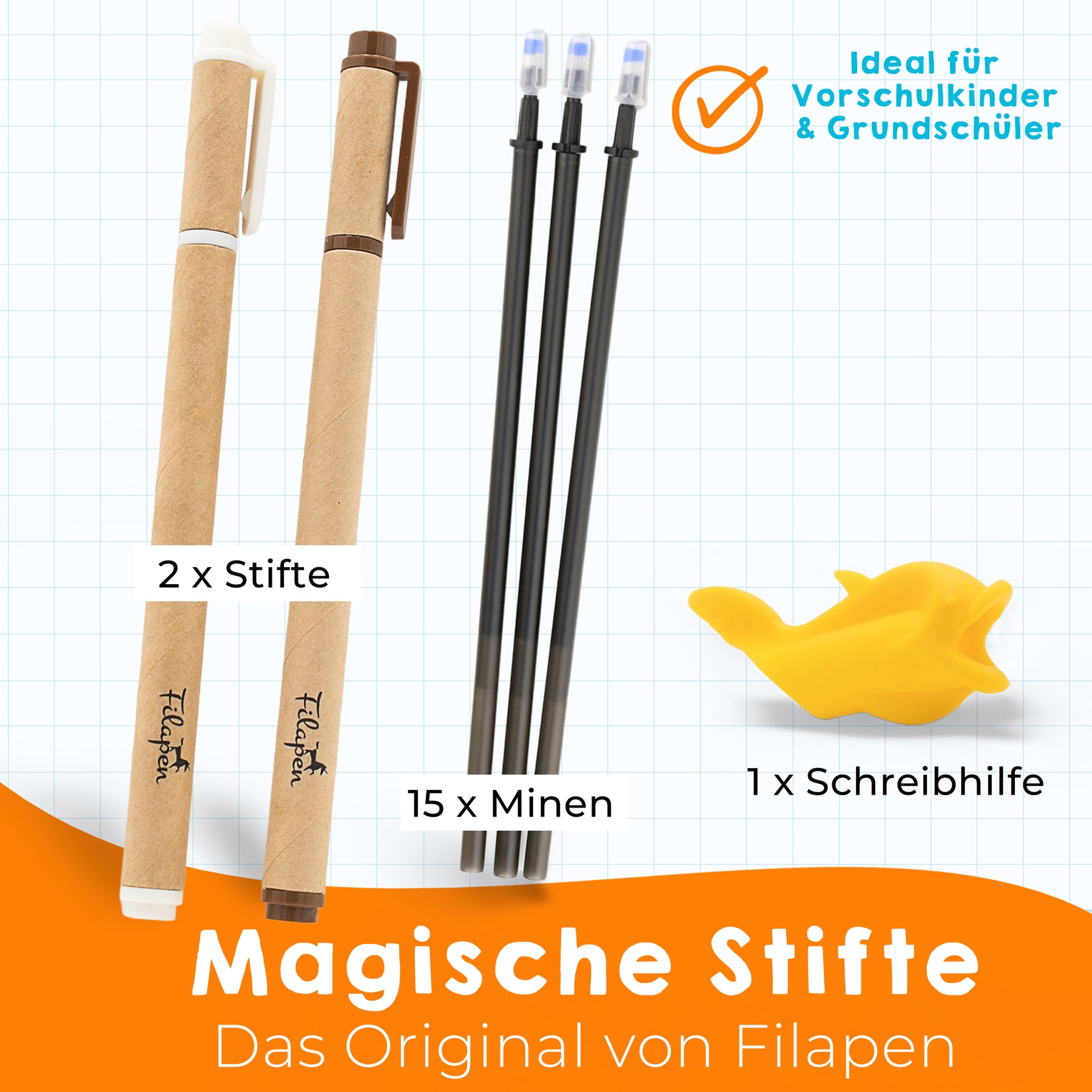 Filapen® Magische Stifte inkl. Schreibhilfe und 15 Ersatzminen