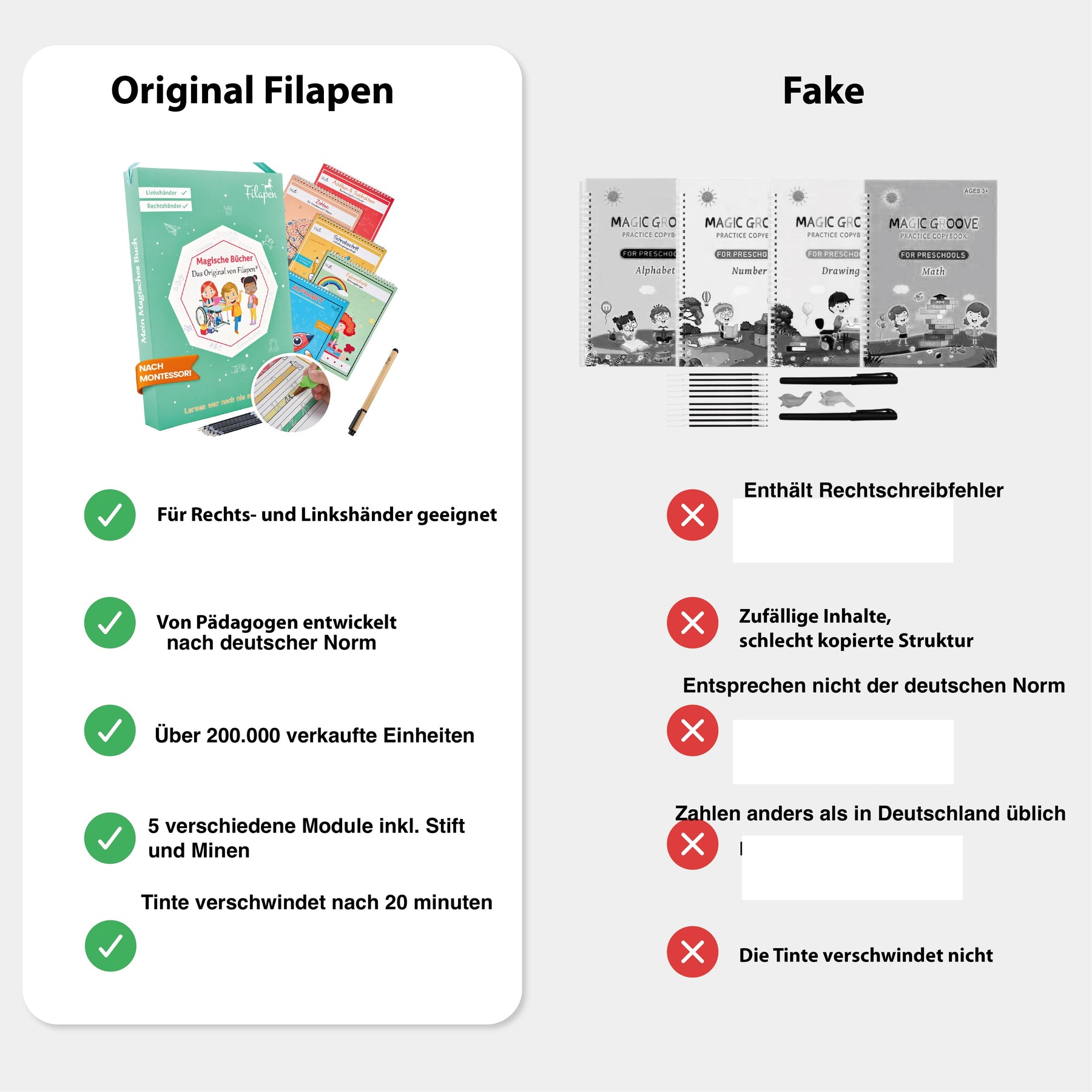 Filapen Magische Übungshefte – wiederverwendbar