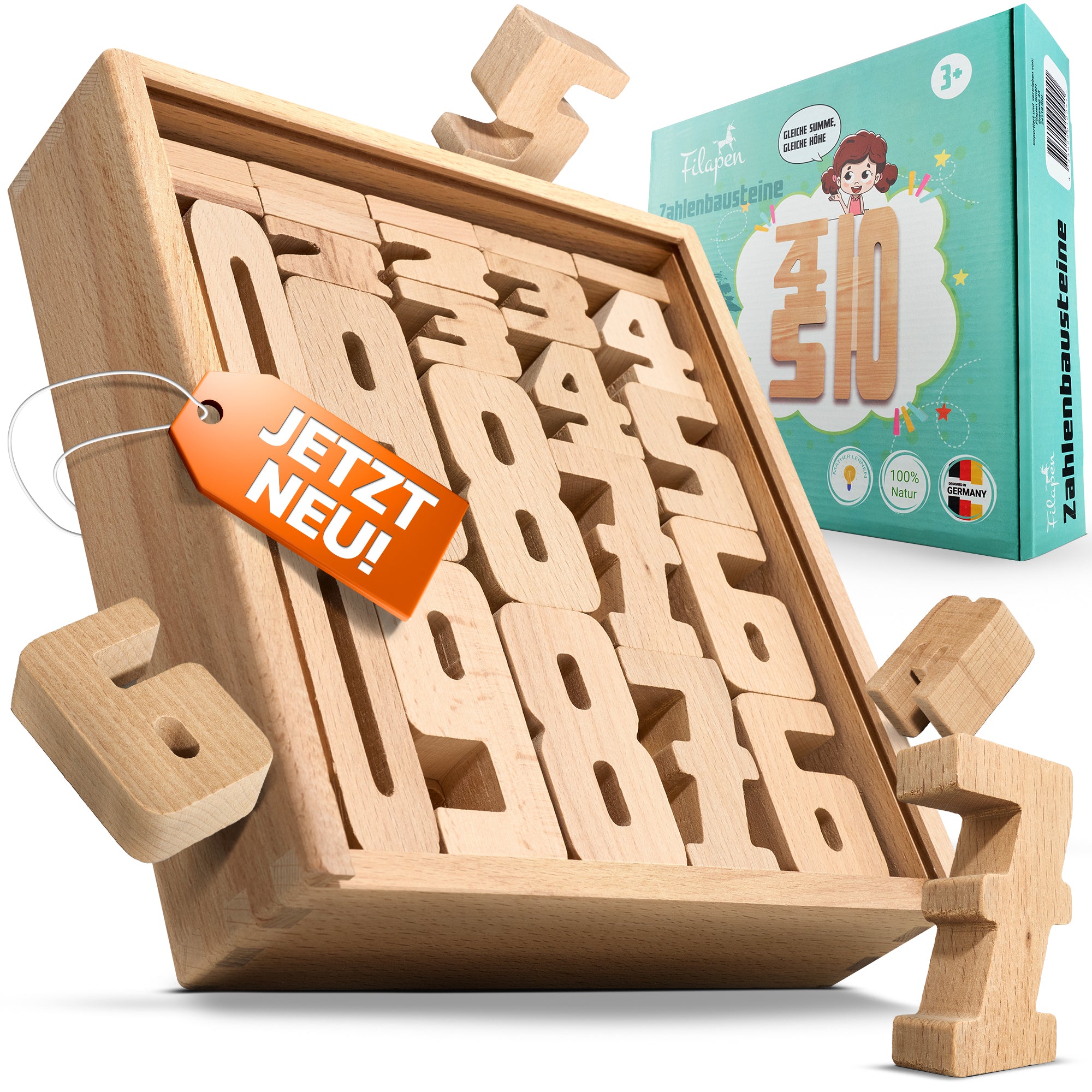 Filapen - Montessori Zahlenbausteine 62 stk.
