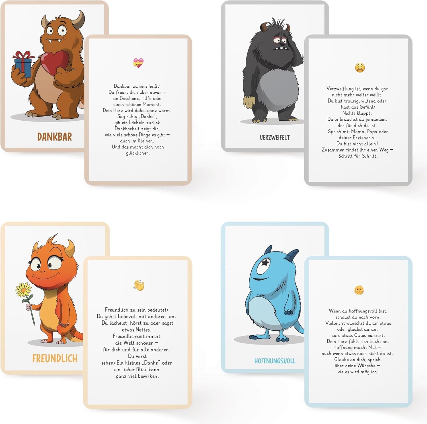 Filapen - Gefühlskarten für Kinder 40 stk.  Inkl. Gefühlsratespiel