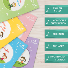 Filapen® Magische Bücher & Original Nachfüllset mit 2 Stiften und 15 Zusatzminen