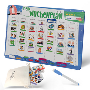 Filapen® Kinder Wochenplaner - Montessori Magnettafel inkl. 209 Magnete