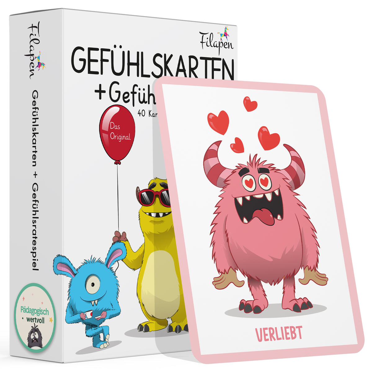 Filapen - Gefühlskarten für Kinder 40 stk.  Inkl. Gefühlsratespiel