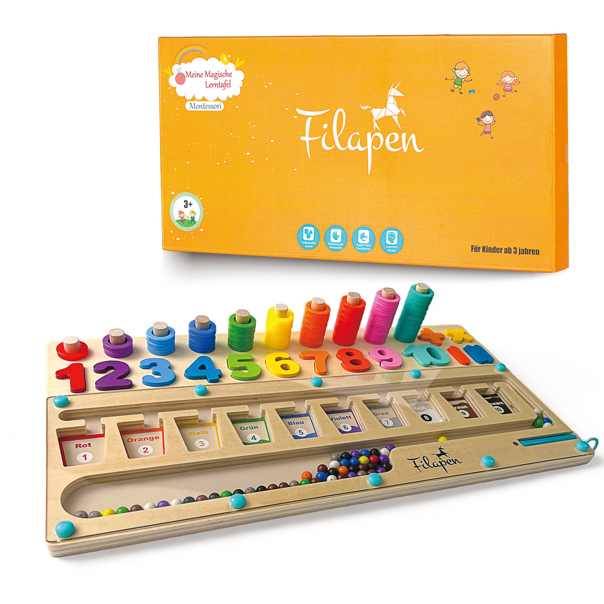 Filapen® Montessori Motorikspielzeug - Magnetspiel aus Holz