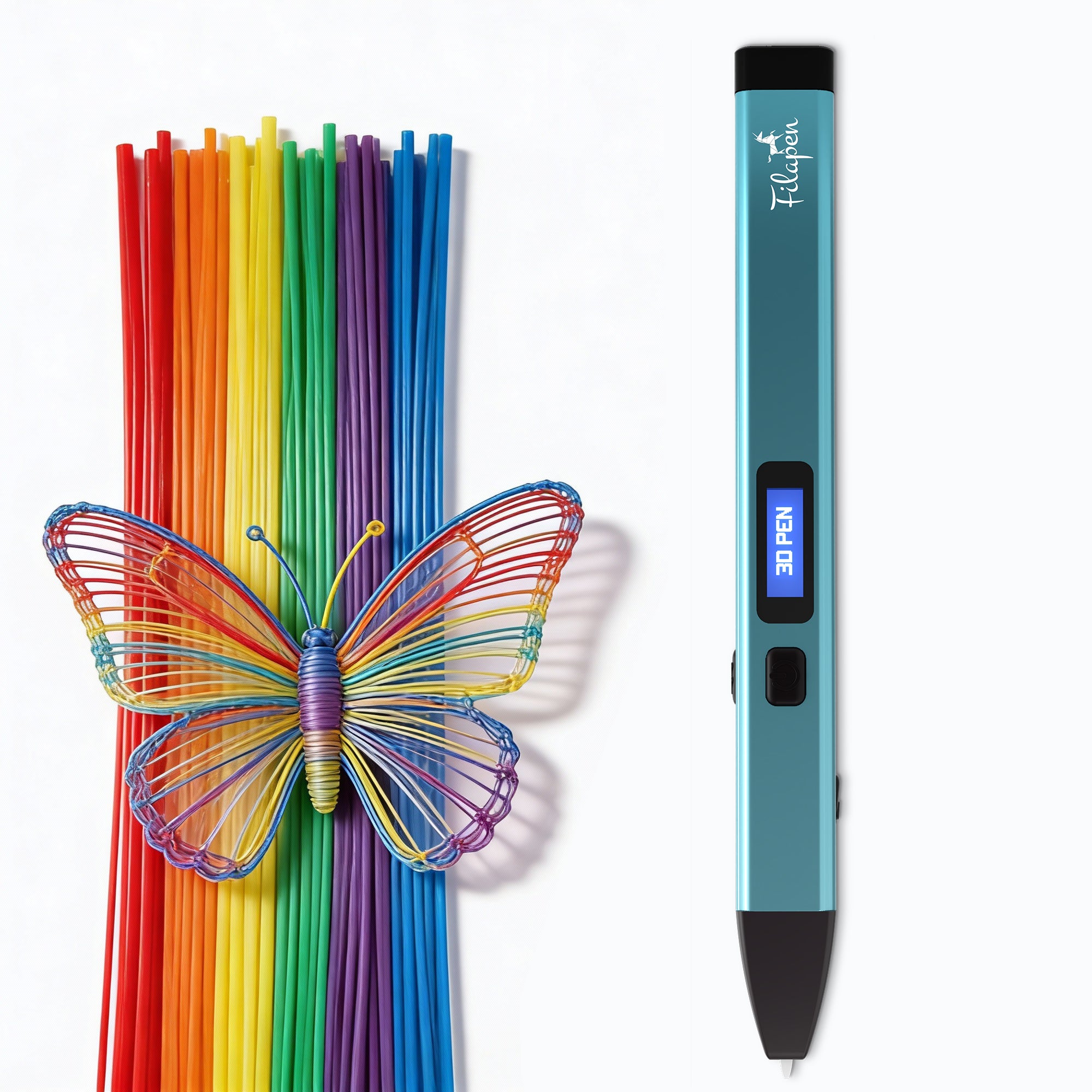 Premium 3D Stift Set mit 250 PCL-Sticks (50 meter) (Blau)