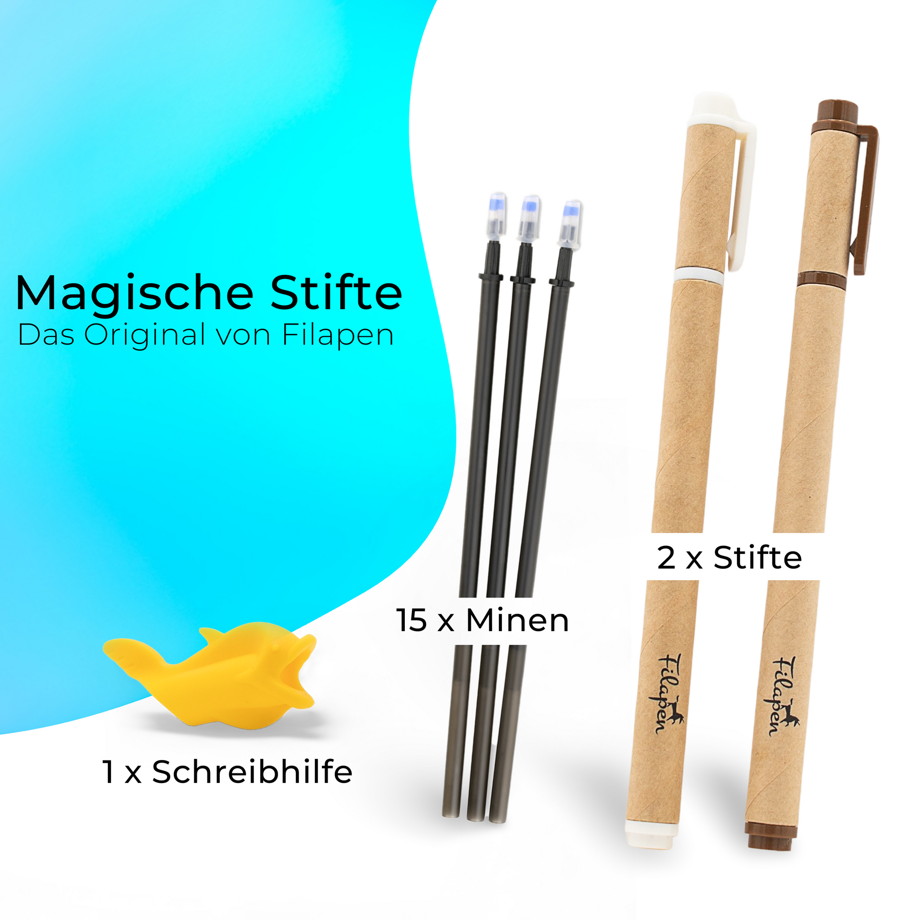 Filapen® Magische Bücher & Original Nachfüllset mit 2 Stiften und 15 Zusatzminen