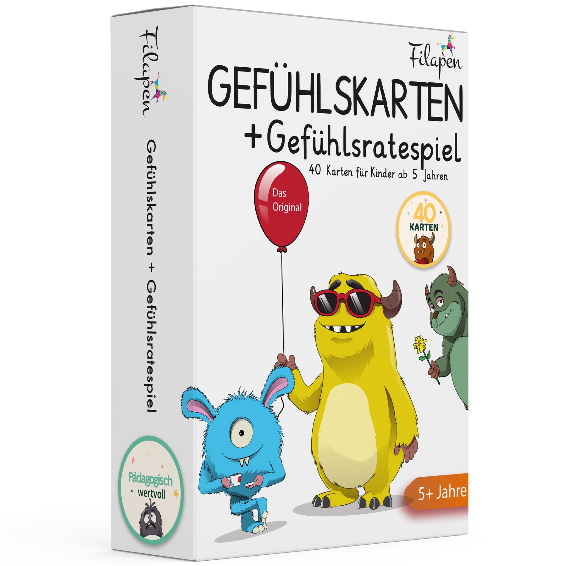 Filapen - Gefühlskarten für Kinder 40 stk.  Inkl. Gefühlsratespiel
