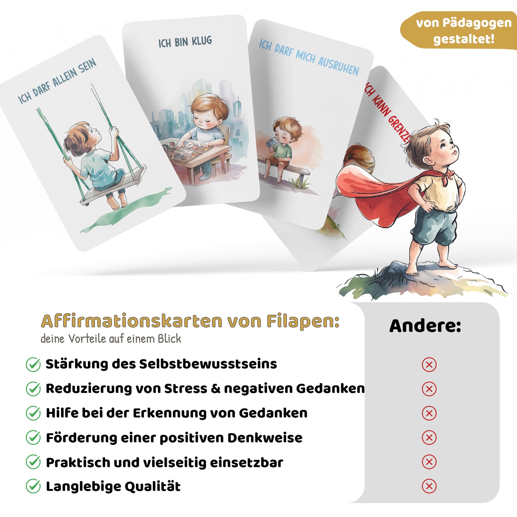 Filapen - Affirmationskarten für Kinder 55 stk.