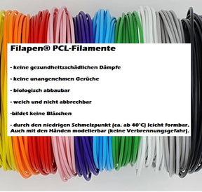 Paquete Filapen® de 20 filamentos PCL (de colores) | 100m